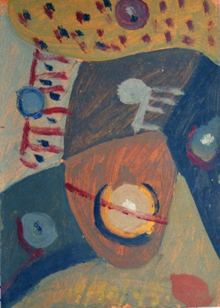 Composición, Óleo sobre cartón, 24 x 22 cm, 17-10-1948