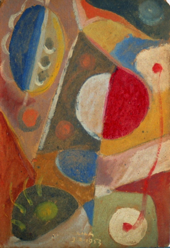 Composición, Óleo sobre cartón, 32 x 22 cm, 03-02-1953