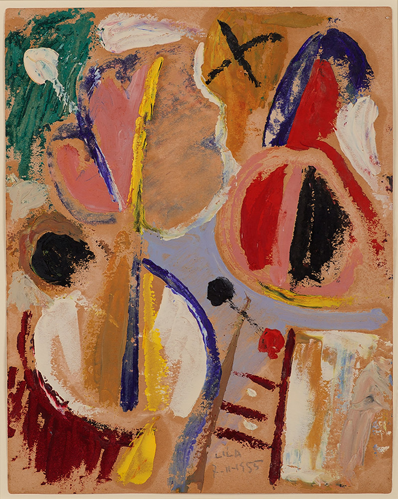 Juego con Línes y Colores, Óleo sobre papel, 29 x 23 cm, 07-11-1955